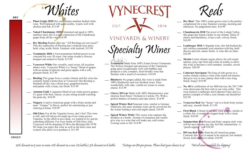 Order Wine Online Vynecrest Vineyard & Winery